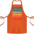55th Birthday 55 Year Old Cotton Apron 100% Organic Orange
