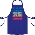 55th Birthday 55 Year Old Cotton Apron 100% Organic Royal Blue