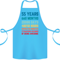 55th Birthday 55 Year Old Cotton Apron 100% Organic Turquoise