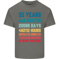 55th Birthday 55 Year Old Mens Cotton T-Shirt Tee Top Charcoal