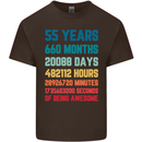 55th Birthday 55 Year Old Mens Cotton T-Shirt Tee Top Dark Chocolate