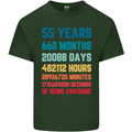 55th Birthday 55 Year Old Mens Cotton T-Shirt Tee Top Forest Green