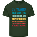 55th Birthday 55 Year Old Mens Cotton T-Shirt Tee Top Forest Green