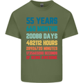 55th Birthday 55 Year Old Mens Cotton T-Shirt Tee Top Military Green