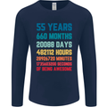 55th Birthday 55 Year Old Mens Long Sleeve T-Shirt Navy Blue