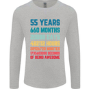 55th Birthday 55 Year Old Mens Long Sleeve T-Shirt Sports Grey