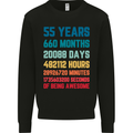 55th Birthday 55 Year Old Mens Sweatshirt Jumper Black