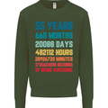 55th Birthday 55 Year Old Mens Sweatshirt Jumper Forest Green