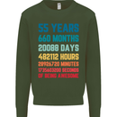 55th Birthday 55 Year Old Mens Sweatshirt Jumper Forest Green
