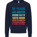 55th Birthday 55 Year Old Mens Sweatshirt Jumper Navy Blue