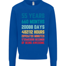 55th Birthday 55 Year Old Mens Sweatshirt Jumper Royal Blue