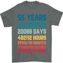 55th Birthday 55 Year Old Mens T-Shirt 100% Cotton Charcoal