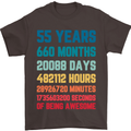 55th Birthday 55 Year Old Mens T-Shirt 100% Cotton Dark Chocolate