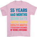55th Birthday 55 Year Old Mens T-Shirt 100% Cotton Light Pink