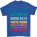 55th Birthday 55 Year Old Mens T-Shirt 100% Cotton Royal Blue