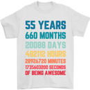 55th Birthday 55 Year Old Mens T-Shirt 100% Cotton White