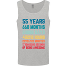 55th Birthday 55 Year Old Mens Vest Tank Top Sports Grey