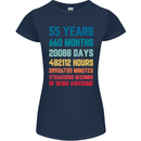 55th Birthday 55 Year Old Womens Petite Cut T-Shirt Navy Blue