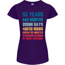 55th Birthday 55 Year Old Womens Petite Cut T-Shirt Purple