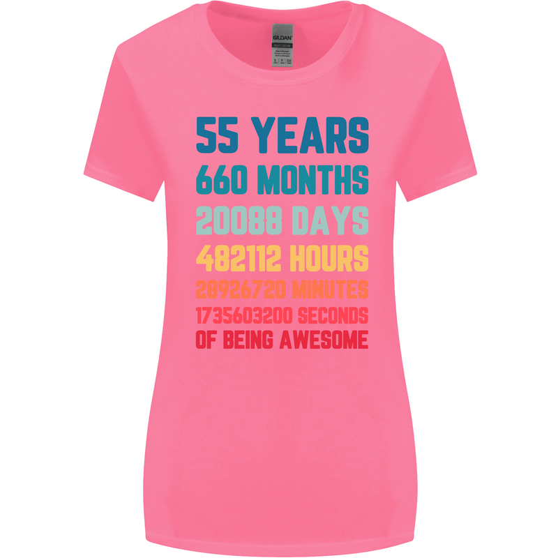 55th Birthday 55 Year Old Womens Wider Cut T-Shirt Azalea