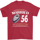 56 Year Wedding Anniversary 56th Rugby Mens T-Shirt 100% Cotton Red