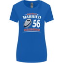 56 Year Wedding Anniversary 56th Rugby Womens Wider Cut T-Shirt Royal Blue