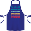 56th Birthday 56 Year Old Cotton Apron 100% Organic Royal Blue