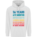 56th Birthday 56 Year Old Mens 80% Cotton Hoodie White