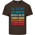56th Birthday 56 Year Old Mens Cotton T-Shirt Tee Top Dark Chocolate