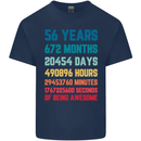 56th Birthday 56 Year Old Mens Cotton T-Shirt Tee Top Navy Blue