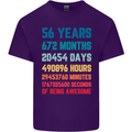 56th Birthday 56 Year Old Mens Cotton T-Shirt Tee Top Purple