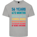 56th Birthday 56 Year Old Mens Cotton T-Shirt Tee Top Sports Grey