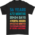 56th Birthday 56 Year Old Mens T-Shirt 100% Cotton Black