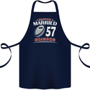 57 Year Wedding Anniversary 57th Rugby Cotton Apron 100% Organic Navy Blue