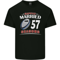 57 Year Wedding Anniversary 57th Rugby Mens Cotton T-Shirt Tee Top Black