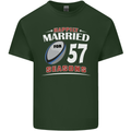 57 Year Wedding Anniversary 57th Rugby Mens Cotton T-Shirt Tee Top Forest Green