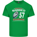 57 Year Wedding Anniversary 57th Rugby Mens Cotton T-Shirt Tee Top Irish Green