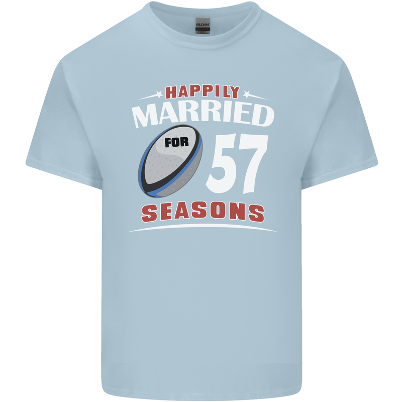 57 Year Wedding Anniversary 57th Rugby Mens Cotton T-Shirt Tee Top Light Blue