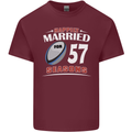 57 Year Wedding Anniversary 57th Rugby Mens Cotton T-Shirt Tee Top Maroon