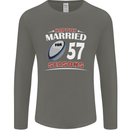 57 Year Wedding Anniversary 57th Rugby Mens Long Sleeve T-Shirt Charcoal