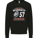 57 Year Wedding Anniversary 57th Rugby Mens Sweatshirt Jumper Black