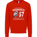 57 Year Wedding Anniversary 57th Rugby Mens Sweatshirt Jumper Bright Red