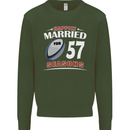 57 Year Wedding Anniversary 57th Rugby Mens Sweatshirt Jumper Forest Green