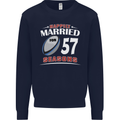 57 Year Wedding Anniversary 57th Rugby Mens Sweatshirt Jumper Navy Blue