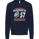 57 Year Wedding Anniversary 57th Rugby Mens Sweatshirt Jumper Navy Blue