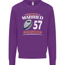 57 Year Wedding Anniversary 57th Rugby Mens Sweatshirt Jumper Purple