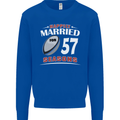 57 Year Wedding Anniversary 57th Rugby Mens Sweatshirt Jumper Royal Blue