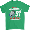 57 Year Wedding Anniversary 57th Rugby Mens T-Shirt 100% Cotton Irish Green
