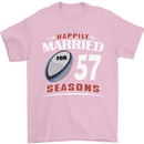 57 Year Wedding Anniversary 57th Rugby Mens T-Shirt 100% Cotton Light Pink