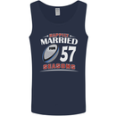 57 Year Wedding Anniversary 57th Rugby Mens Vest Tank Top Navy Blue